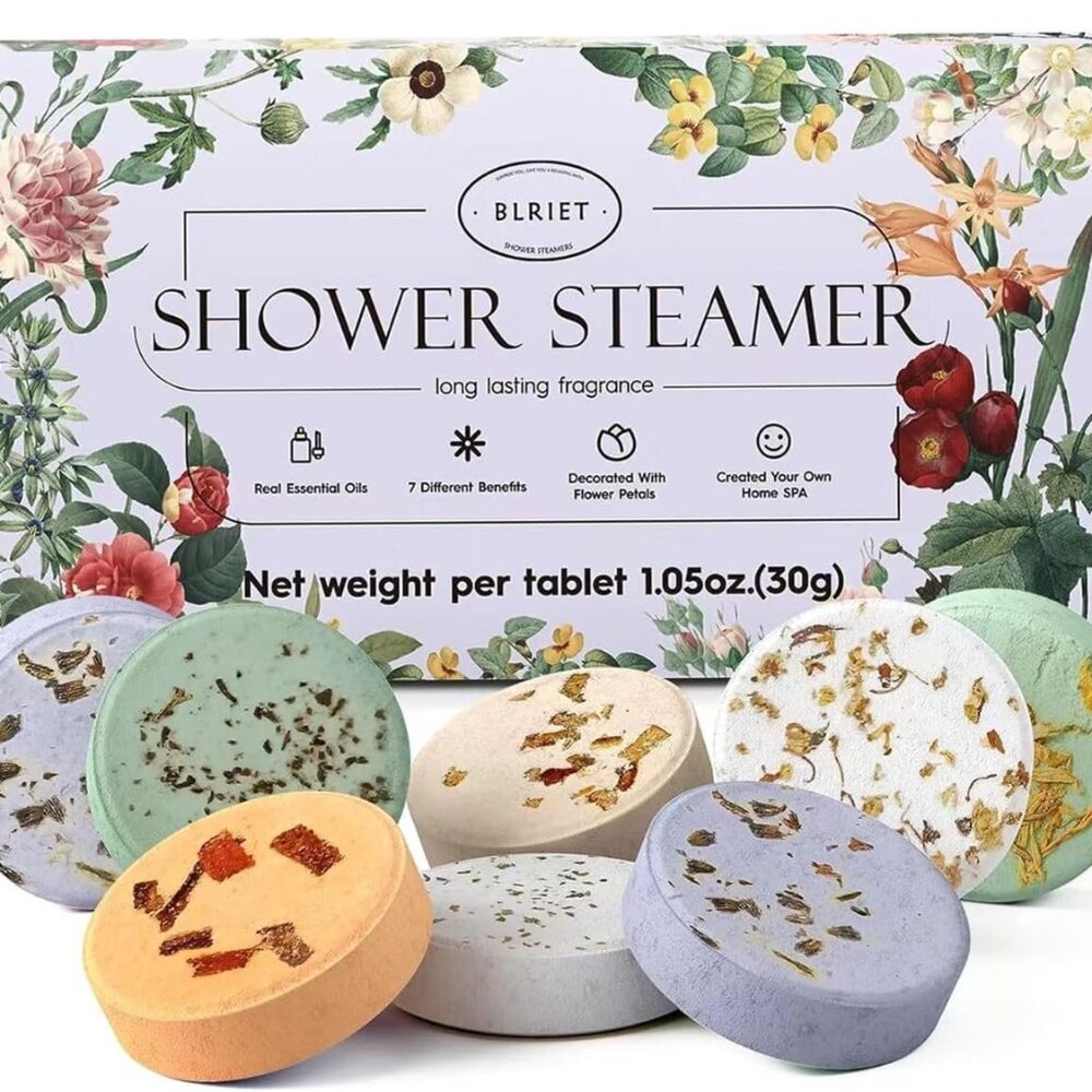 Shower Steamers Aromatherapy 8 Pack Gifts for Women, Birthday Christmas White El